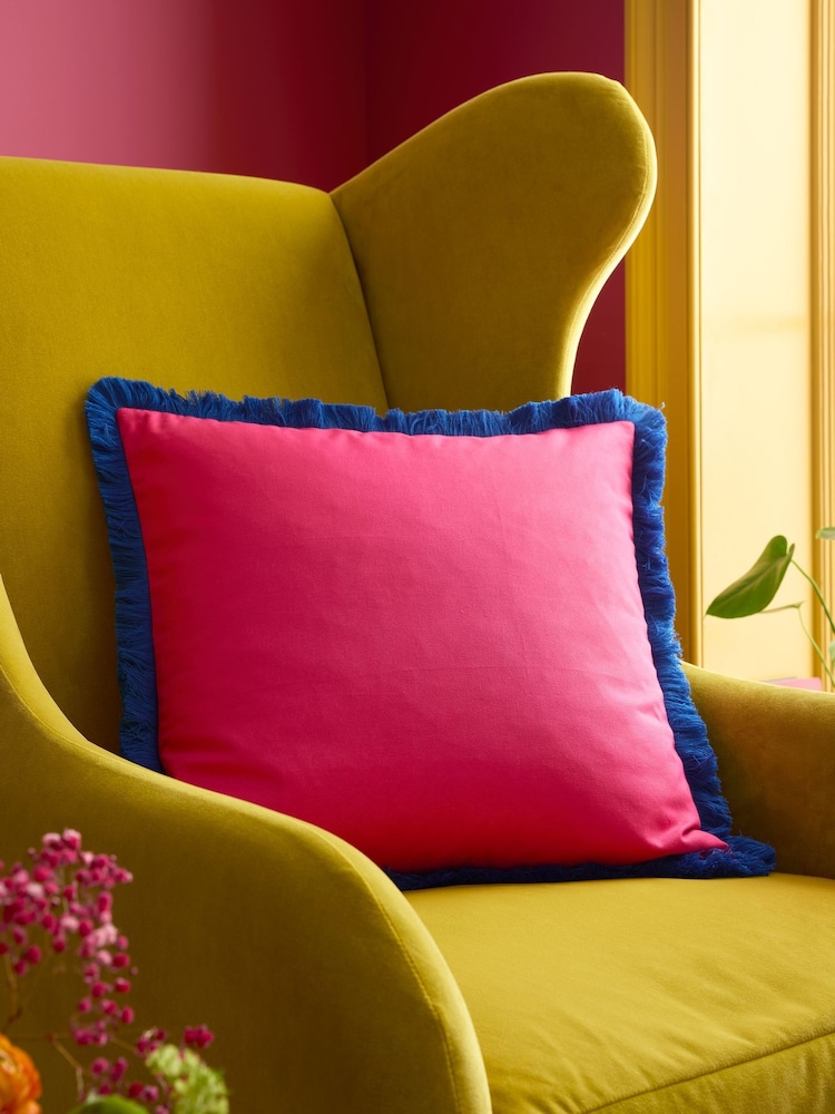 Sophie Robinson Pink Darling Diagonal Stripe Reversible Filled Cushion - Image 2 of 6 Sophie Robinson Pink Darling Diagonal Stripe Reversible Filled Cushion - Image 2 of 6
