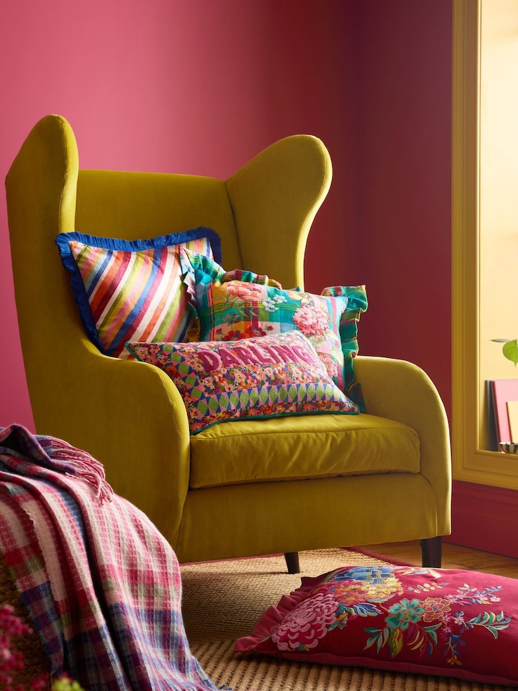 Sophie Robinson Pink Darling Diagonal Stripe Reversible Filled Cushion - Image 6 of 6 Sophie Robinson Pink Darling Diagonal Stripe Reversible Filled Cushion - Image 6 of 6