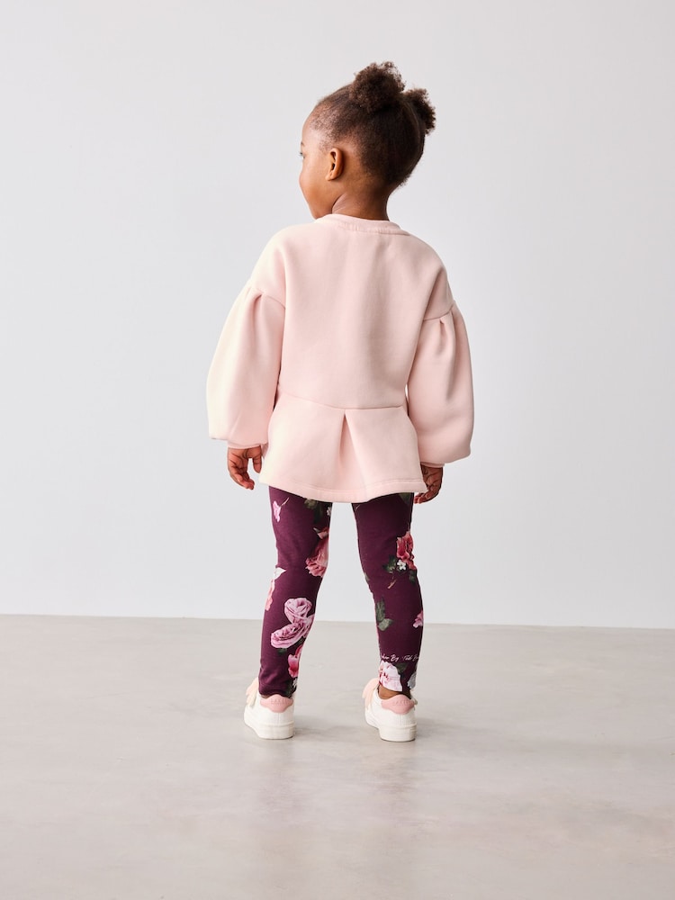 Baker by Ted Baker Pink Peplum Sweater And Leggings Set - Image 2 of 10