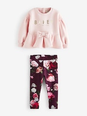 Baker by Ted Baker Pink Peplum Sweater And Leggings Set - Image 7 of 10
