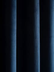 Catherine Lansfield Navy Super Thermal Blackout Matt Velour Eyelet Curtains - Image 4 of 5