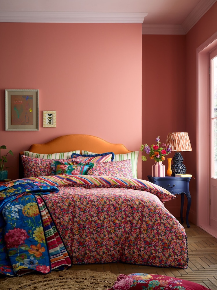 Sophie Robinson Pink Darling Ditsy Cotton Reversible Duvet Cover and Pillowcase Set - Image 1 of 5 Sophie Robinson Pink Darling Ditsy Cotton Reversible Duvet Cover and Pillowcase Set - Image 1 of 5
