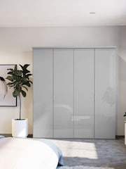 Wiemann Peyton Grey Glass Semi Fitted 4 Door Wardrobe - Image 1 of 4