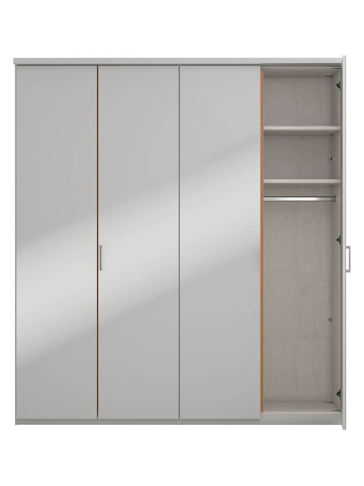 Wiemann Peyton Grey Glass Semi Fitted 4 Door Wardrobe - Image 4 of 4