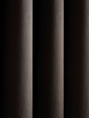 Catherine Lansfield Chocolate Super Thermal Blackout Matt Velour Eyelet Curtains - Image 4 of 5