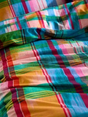 Sophie Robinson Blue Wanderweave Ikat Check Cotton Duvet Cover and Pillowcase Set - Image 5 of 6