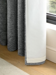 Catherine Lansfield Charcoal Chunky Boucle Thermal Lined Eyelet Curtains - Image 3 of 4