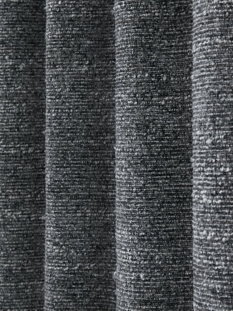Catherine Lansfield Charcoal Chunky Boucle Thermal Lined Eyelet Curtains - Image 4 of 4 Catherine Lansfield Charcoal Chunky Boucle Thermal Lined Eyelet Curtains - Image 4 of 4