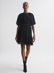 Florere Lace Puff Sleeve Mini Dress - Image 1 of 6