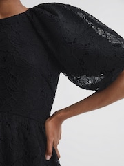 Florere Lace Puff Sleeve Mini Dress - Image 3 of 6