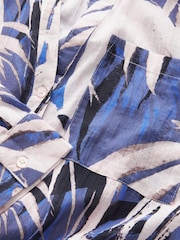 Blue Palm Cotton Beach Shirt - Image 6 of 6