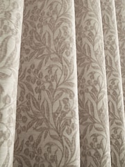 Bianca Natural Chenille Leaves Lined Eyelet Curtains - Image 4 of 5