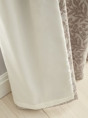 Bianca Natural Chenille Leaves Lined Eyelet Curtains - Image 5 of 5