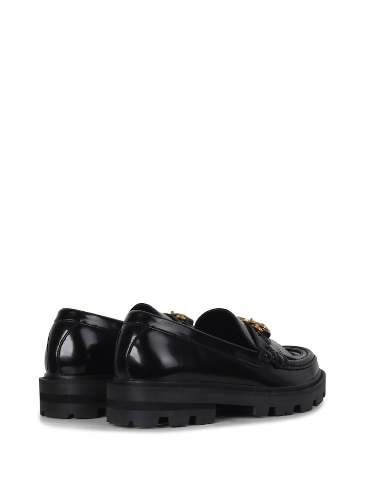 Linzi Black Remy Loafers with Fringe Detail And Gold Chain - Image 5 of 5