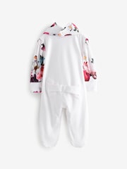 Baker by Ted Baker Cream Floral Print Wrap 100% Cotton Sleepsuit and Bib - Image 2 of 6