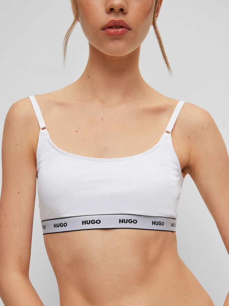 HUGO White Stretch Cotton Bralettes 2 Pack - Image 1 of 5