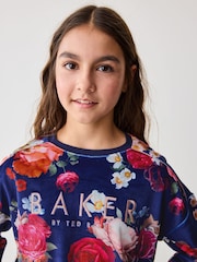 Baker by Ted Baker Navy Floral Cosy Fleece Pyjamas Set - Image 4 of 9