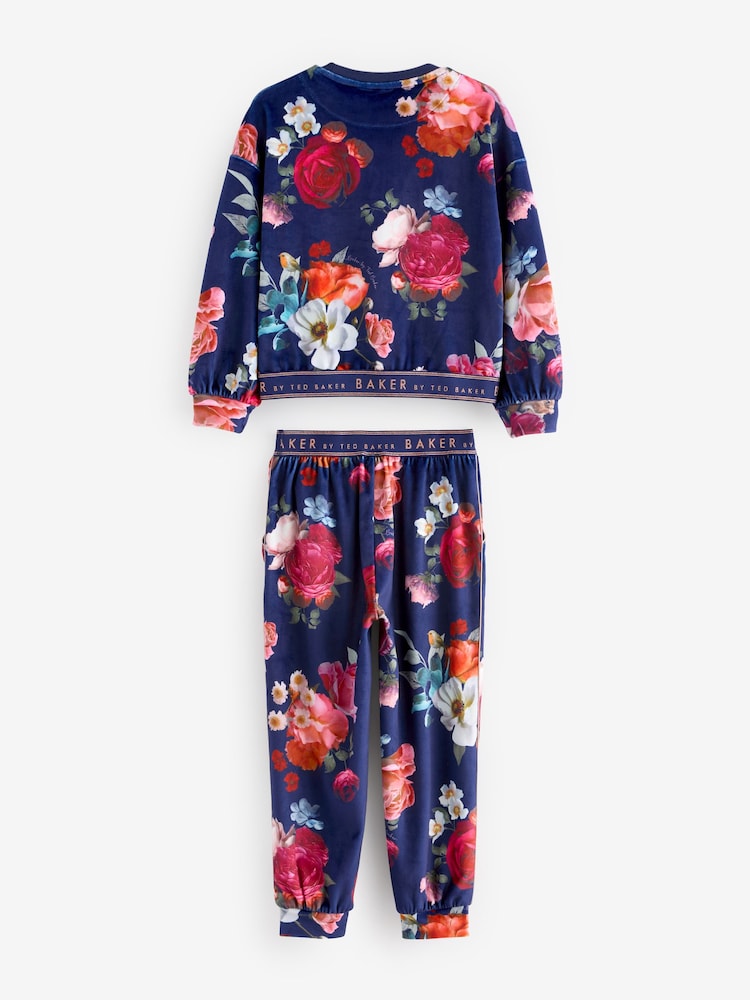 Baker by Ted Baker Pyjama en polaire Navy Fleuri Cosy - Image 7 of 9