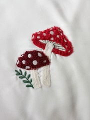 Catherine Lansfield White Woodland Crochet Embroidered Duvet Cover and Pillowcase Set - Image 4 of 4