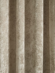 Catherine Lansfield Natural Crushed Velvet Lined Eyelet Curtain - Image 3 of 4