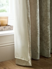 Catherine Lansfield Natural Crushed Velvet Lined Eyelet Curtain - Image 4 of 4