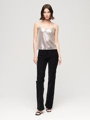 Superdry Silver Sequin Cami Vest Top - Image 2 of 5