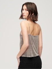 Superdry Silver Sequin Cami Vest Top - Image 3 of 5