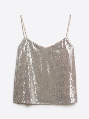 Superdry Silver Sequin Cami Vest Top - Image 4 of 5