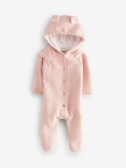 Baker by Ted Baker Pink Knitted Fleece Pramsuit - Image 1 of 6