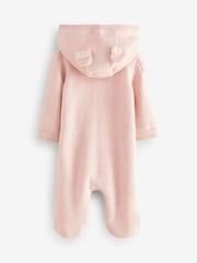 Baker by Ted Baker Pink Knitted Fleece Pramsuit - Image 2 of 6