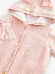 Baker by Ted Baker Pink Knitted Fleece Pramsuit - Image 3 of 6