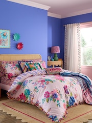 Sophie Robinson Pink Flourish Floral Cotton Duvet Cover and Pillowcase Set - Image 1 of 6