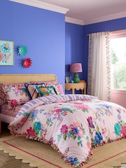 Sophie Robinson Pink Flourish Floral Cotton Duvet Cover and Pillowcase Set - Image 2 of 6