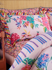 Sophie Robinson Pink Flourish Floral Cotton Duvet Cover and Pillowcase Set - Image 4 of 6