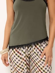 PixieGirl Petite Green Lace Trim Camisoles - Image 4 of 5