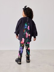 Baker by Ted Baker Navy Floral Pleated Back Sweat & Leggings Set - Image 3 of 11
