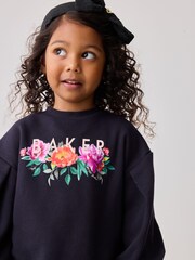 Baker by Ted Baker Navy Floral Pleated Back Sweat & Leggings Set - Image 6 of 11