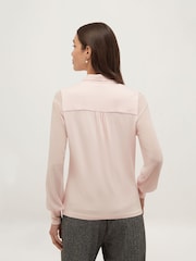 Hobbs Pink Tarini Tie Neck Top - Image 2 of 5