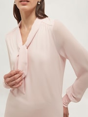 Hobbs Pink Tarini Tie Neck Top - Image 3 of 5