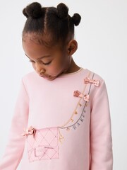 Baker by Ted Baker Pink Bag Graphic Bow Detail Dress - Image 3 of 10