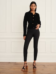 Black Tailored Satin Stripe Slim Trousers - Image 1 of 7
