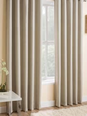 Enhanced Living Cream Vogue Ready Made Thermal Blackout Eyelet Curtains - Image 1 of 2
