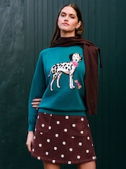 Коричневий - Yumi Embroidered Cord Mini Skirt - Image 4 of 5