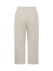 Yours Curve Natural Limited Crinkle Ribbed Wide Leg Trousers - Image 6 of 6