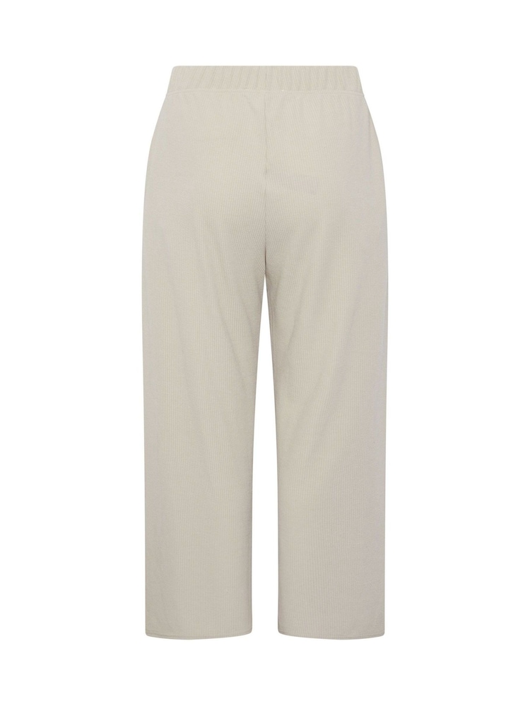 Yours Curve Natural Limited Crinkle Ribbed Wide Leg Trousers - Image 6 of 6 Yours Curve Natural Limited Crinkle Ribbed Wide Leg Trousers - Image 6 of 6