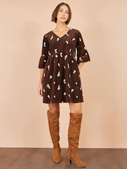 Yumi Brown Embroidered Daisy Cord Dress - Image 2 of 5