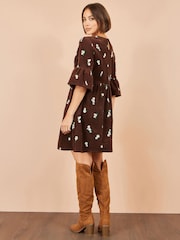 Yumi Brown Embroidered Daisy Cord Dress - Image 5 of 5