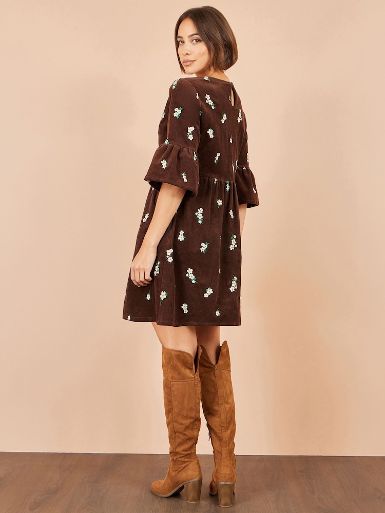 Yumi Brown Embroidered Daisy Cord Dress - Image 5 of 5