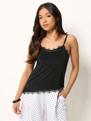 PixieGirl Petite Black Lace Trim Camisoles - Image 1 of 5