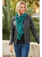 Sosandar Green Animal Print Scarf - Image 2 of 2
